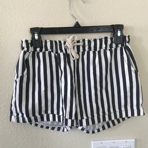 ASOS PINSTRIPE SHORTS TIE WAIST CANVAS MATERIAL